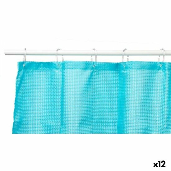 Douchegordijn Punten Blauw Polyester 180 x 180 cm (12 Stuks) 1