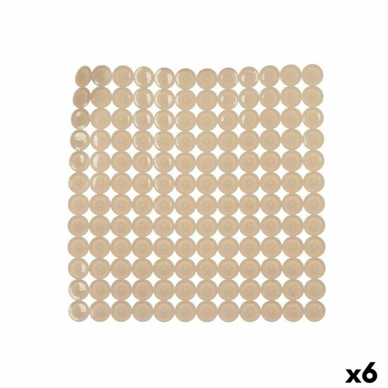 Antislipmat voor in de douche Beige PVC 54 x 54 x 1 cm (6 Stuks) 1