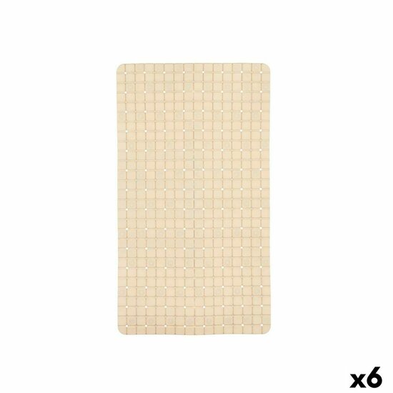 Antislipmat voor in de douche Ruiten Beige PVC 67,7 x 38,5 x 0,7 cm (6 Stuks) 1