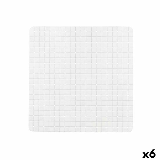 Antislipmat voor in de douche Ruiten Wit PVC 50,3 x 50,3 x 0,7 cm (6 Stuks) 1