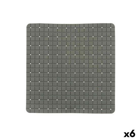 Antislipmat voor in de douche Ruiten Grijs PVC 50,3 x 50,3 x 0,7 cm (6 Stuks) 1