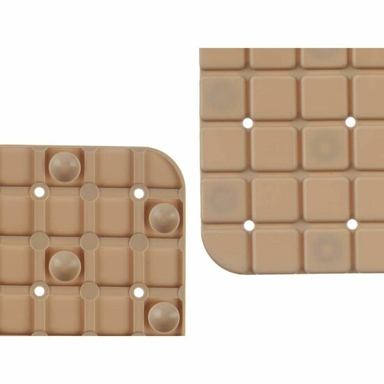 Antislipmat voor in de douche Ruiten Beige PVC 50,3 x 50,3 x 0,7 cm (6 Stuks) 3