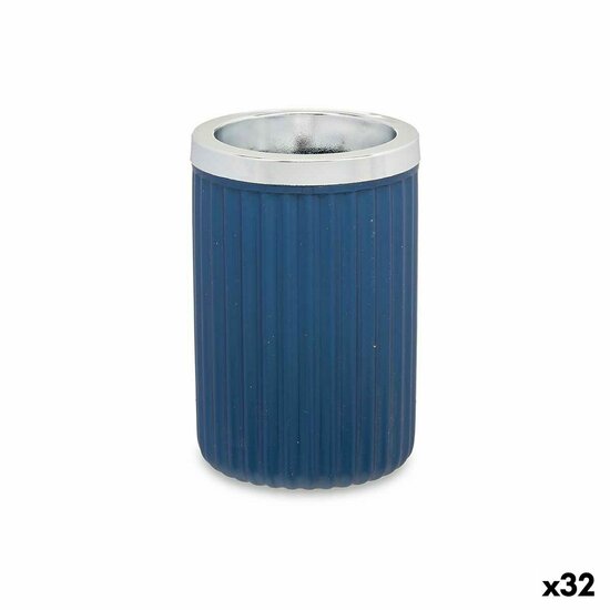 Glas Tandenborstelhouder Blauw Plastic 32 Stuks (7,5 x 11,5 x 7,5 cm) 1