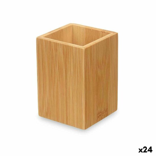 Tandenborstelhouder Natuurlijk Bamboe Plastic 6,8 x 9,7 x 6,8 cm (24 Stuks) 1