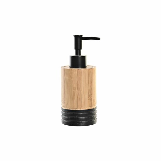 Zeepdispenser DKD Home Decor Zwart Natuurlijk Bamboe Polypropyleen 1