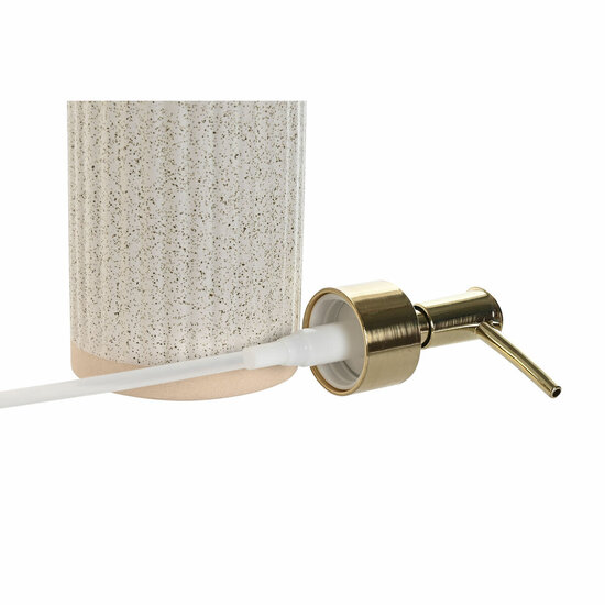 Zeepdispenser Home ESPRIT Beige Gouden Keramiek Mat 8 x 7 x 21 cm 2