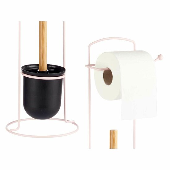 Toiletrolhouder Roze Metaal Bamboe 17 x 57 x 16,5 cm (6 Stuks) 3