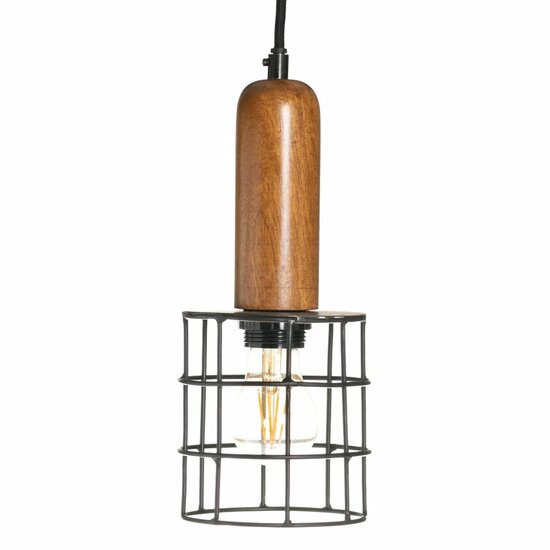 Plafondlamp 12 x 12 x 27 cm Natuurlijk Gouden Hout Ijzer 220 V Mangohout 240 V 1