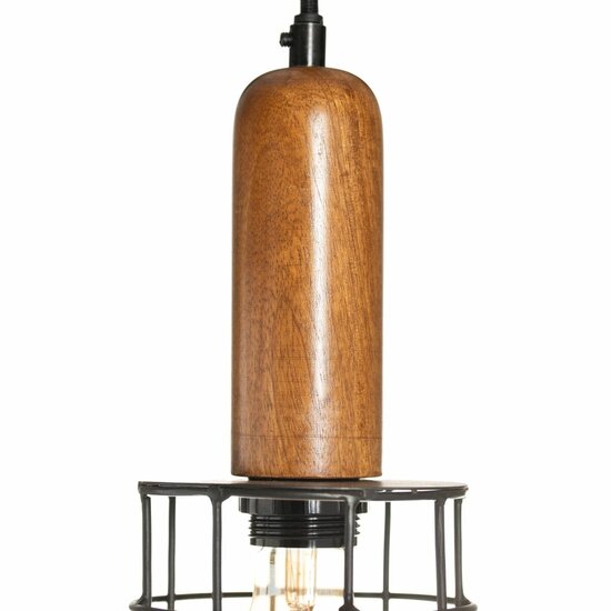 Plafondlamp 12 x 12 x 27 cm Natuurlijk Gouden Hout Ijzer 220 V Mangohout 240 V 2