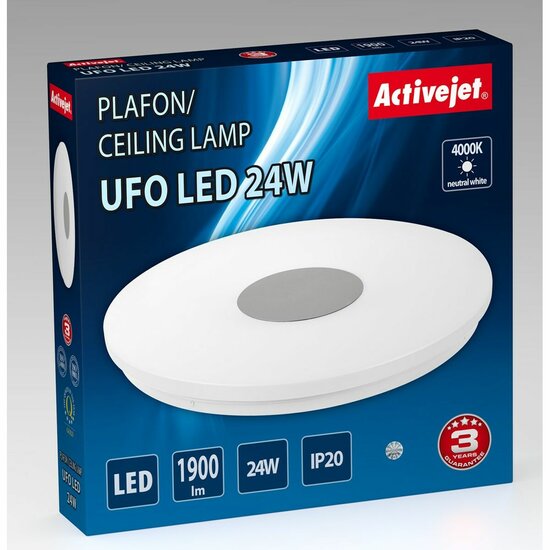 Plafondlamp Activejet AJE-UFO 24W Wit Zilverkleurig 80 24 W Metaal (4000 K) (1 Stuks) 2