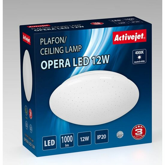 Plafondlamp Activejet AJE-OPERA 12W Wit 80 12 W 2