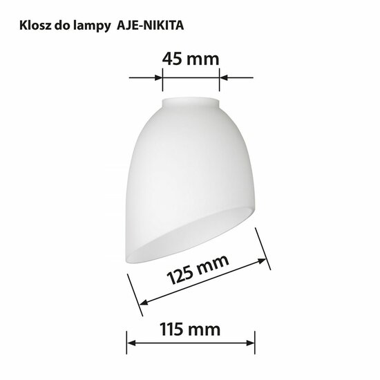 Lampenkap Activejet BENITA Wit Glas 26 x 12 x 12,5 cm 2