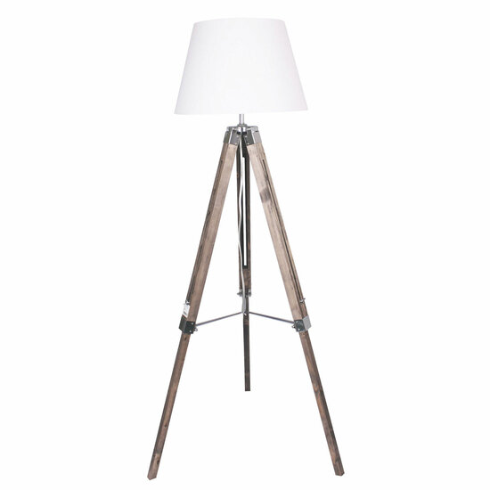 Vloerlamp Home ESPRIT Wit Bruin Hout 40 x 40 x 150 cm 1