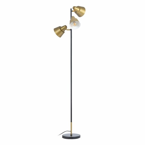 Vloerlamp 30 x 30 x 155 cm Zwart Gouden Metaal 1