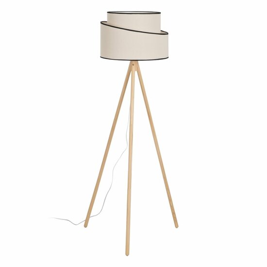 Vloerlamp Zwart Beige Hout Weefsel 60 W 220-240 V 60 x 60 x 155 cm 1