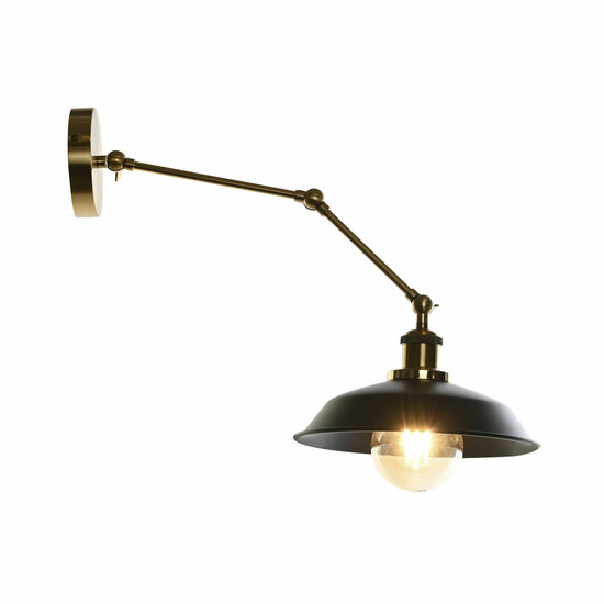 Muurlamp DKD Home Decor Zwart Gouden Metaal 50 W Vintage 220 V 26 x 53 x 23 cm 1