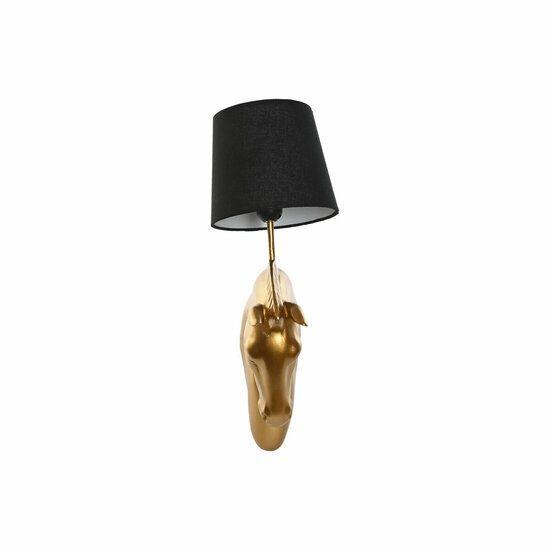 Muurlamp Home ESPRIT Zwart Gouden Paard 220 V 18 x 21,5 x 50,5 cm (2 Stuks) 5