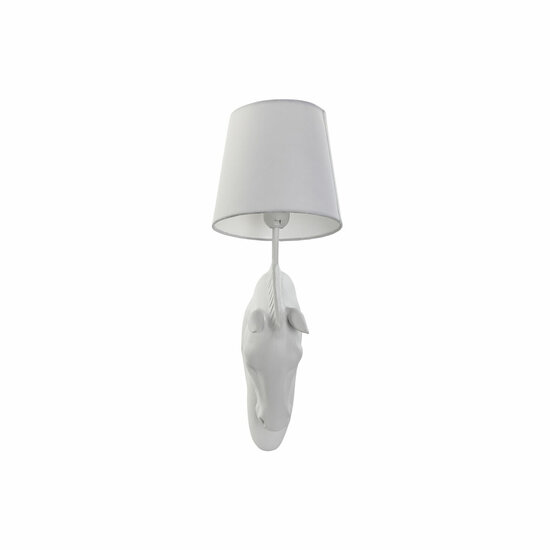 Muurlamp Home ESPRIT Wit Modern Paard Verouderde afwerking 220 V 18 x 21,5 x 50,5 cm (2 Stuks) 5