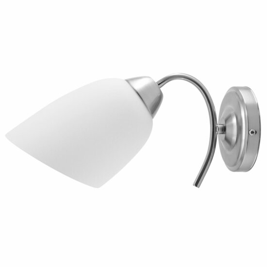 Wandlamp Activejet NIKITA 1P Nikiel Wit Nikkel Metaal Glas 60 W 220-240 V 26 x 12 x 12,5 cm 30 x 12 x 15 cm (1 Onderdelen) 5