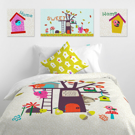 Canvas HappyFriday Moshi Moshi House Multicolour 27 x 27 cm 2