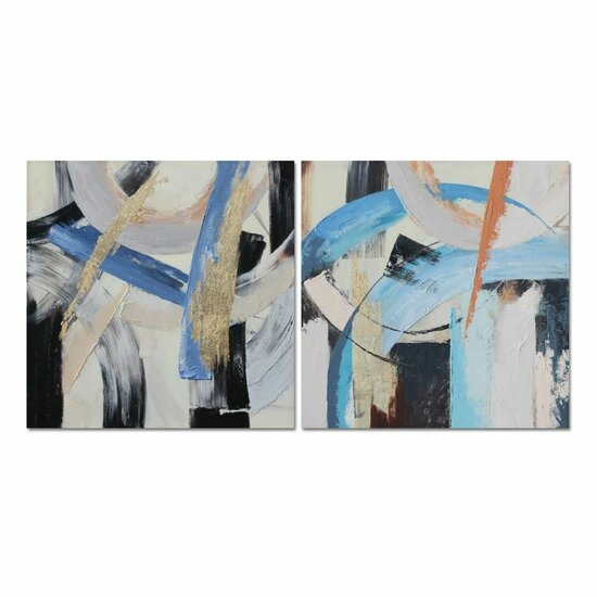 Schilderij DKD Home Decor 100 x 2,5 x 100 cm 100 x 2,8 x 100 cm Abstract Modern (2 Stuks) 1