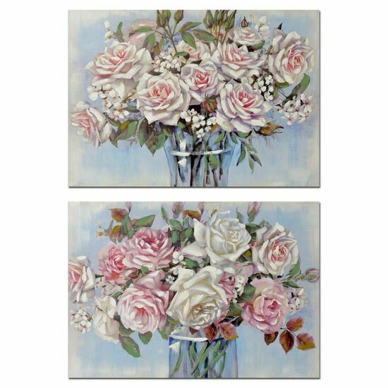 Schilderij DKD Home Decor Vaas 100 x 3 x 70 cm Shabby Chic (2 Stuks) 1