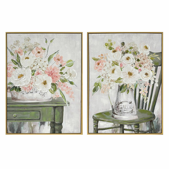 Schilderij DKD Home Decor Shabby Chic Vaas 60 x 3,5 x 80 cm (2 Stuks) 1