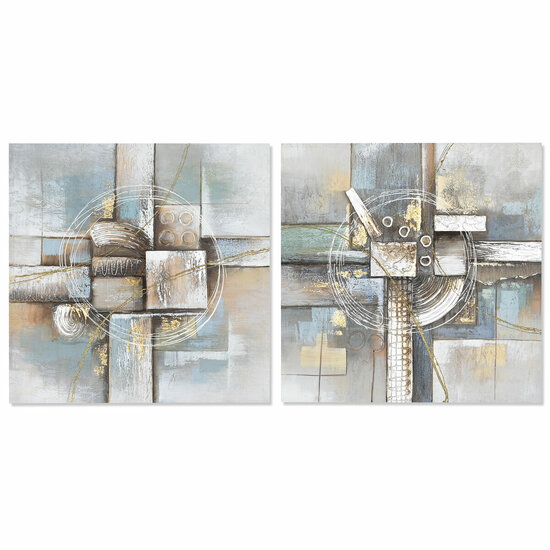 Schilderij DKD Home Decor Abstract 80 x 3 x 80 cm Modern (2 Stuks) 1