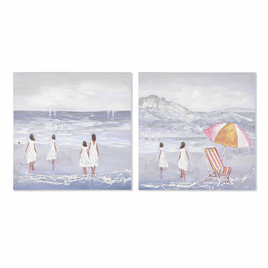 Schilderij Home ESPRIT Kinderen 80 x 3 x 80 cm (2 Stuks) 1