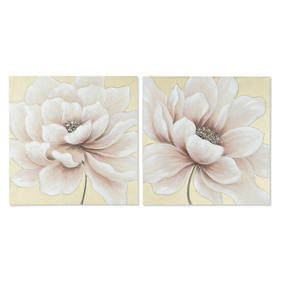 Schilderij Home ESPRIT Shabby Chic Papaver 80 x 3 x 80 cm (2 Stuks) 1