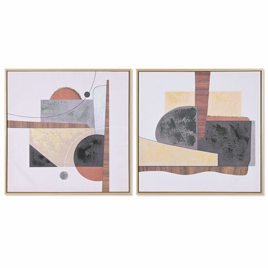 Schilderij Home ESPRIT polyestyreen Canvas Abstract Stads 62,5 x 2,8 x 62,5 cm (2 Stuks) 1