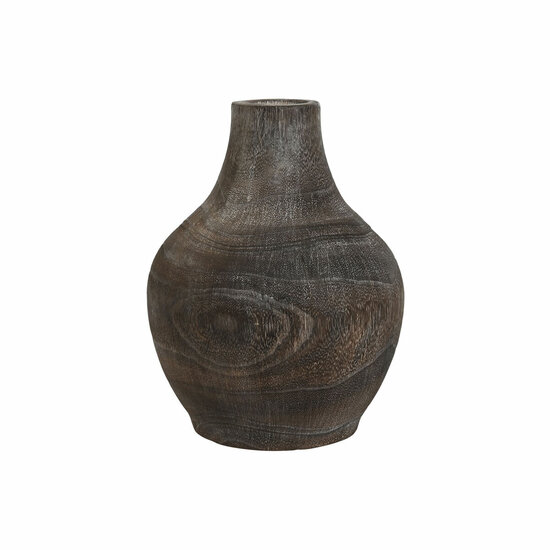 Vaas Home ESPRIT Donker grijs Paulownia hout Koloniaal Verouderde afwerking 16 x 16 x 24 cm 1