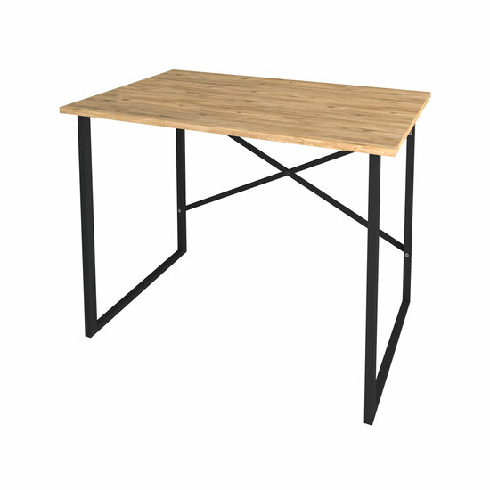 Bureau Alexandra House Living Zwart Ek Metaal Hout MDP 90 x 75 x 60 cm industrial 1