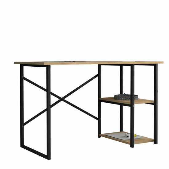 Bureau Alexandra House Living Zwart Ek Metaal Hout MDP 120 x 75 x 60 cm industrial 1