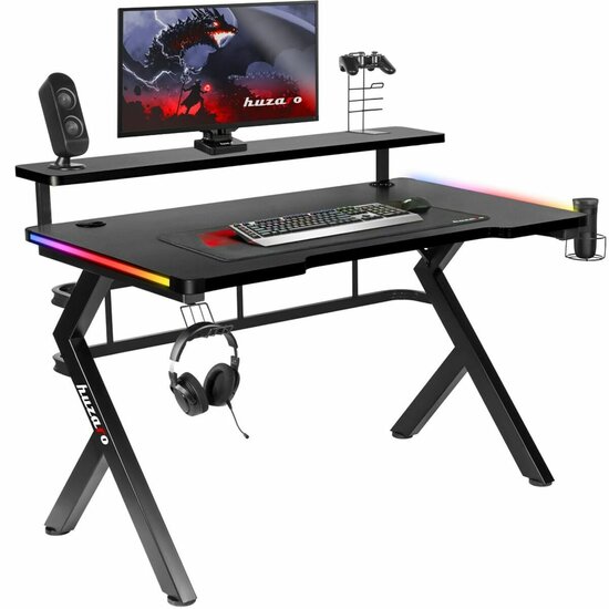 Bureau Gaming Huzaro HZ-Hero 5.0 RGB Zwart Staal Koolstofvezel 116 x 69,5 x 59 cm 1