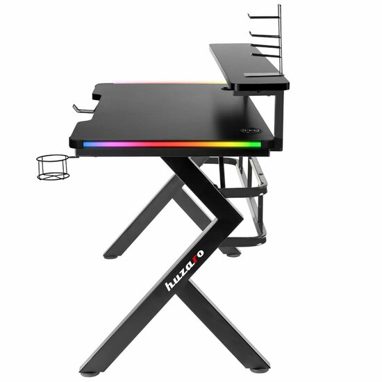 Bureau Gaming Huzaro HZ-Hero 5.0 RGB Zwart Staal Koolstofvezel 116 x 69,5 x 59 cm 4