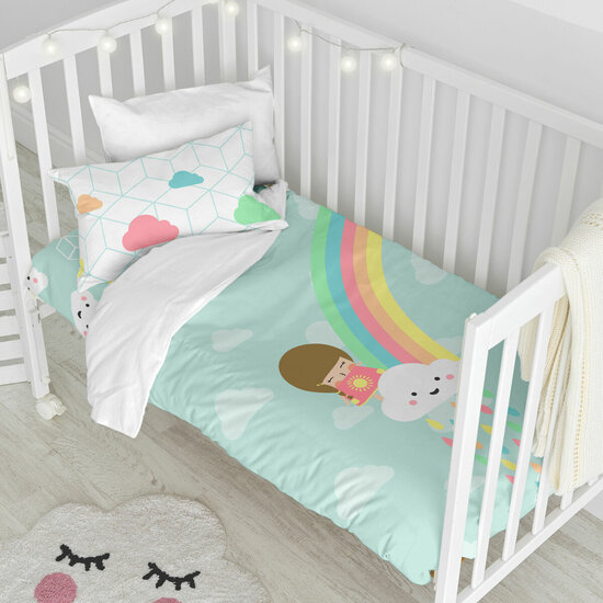 Dekbedovertrek set HappyFriday Happynois Rainbow Multicolour Wieg voor baby&amp;apos;s 2 Onderdelen 2