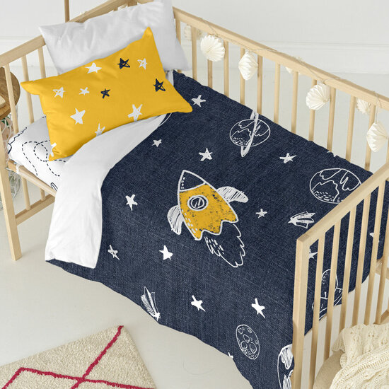 Dekbedovertrek set HappyFriday Mr Fox Starspace  Multicolour Wieg voor baby&amp;apos;s 2 Onderdelen 2