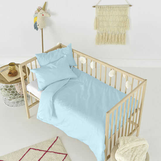 Dekbedovertrek set HappyFriday Basic Kids Blauw Wieg voor baby&amp;apos;s 2 Onderdelen 2