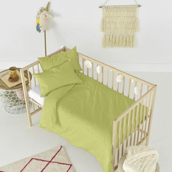 Dekbedovertrek set HappyFriday Basic Kids Groen Wieg voor baby&amp;apos;s 2 Onderdelen 2