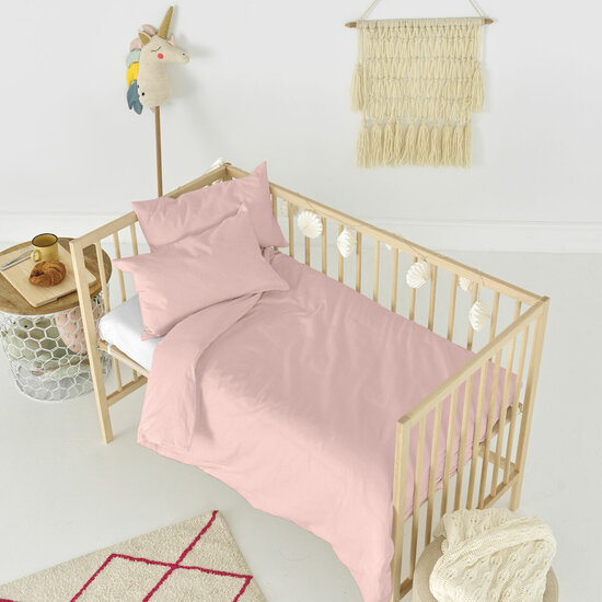 Dekbedovertrek set HappyFriday Basic Kids Licht Roze Wieg voor baby&amp;apos;s 2 Onderdelen 2