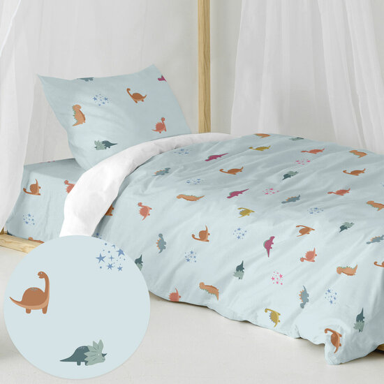 Dekbedovertrek set HappyFriday Mini dinosaur Multicolour Bed van 80 2 Onderdelen 3