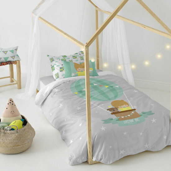 Dekbedovertrek set HappyFriday Happynois Air Balloon Multicolour Bed van 80 2 Onderdelen 2