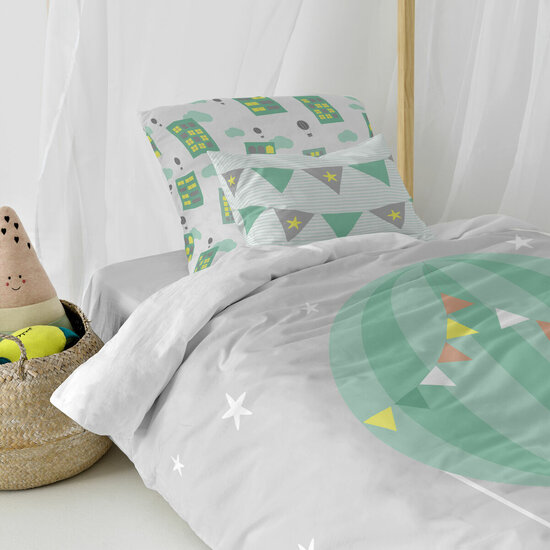 Dekbedovertrek set HappyFriday Happynois Air Balloon Multicolour Bed van 80 2 Onderdelen 3