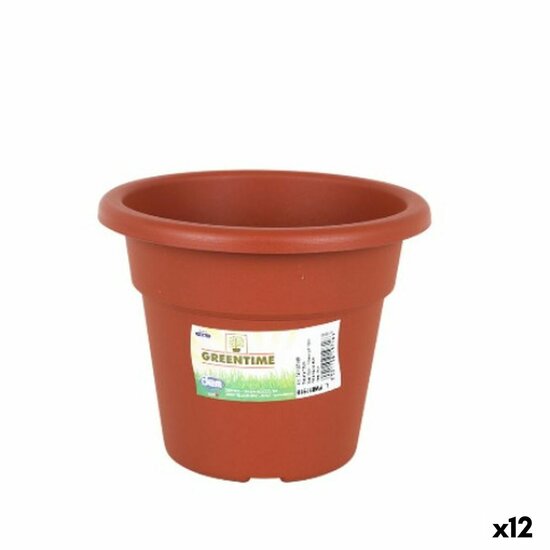 Bloempot Dem Greentime Rond Bruin &Oslash; 16 x 13 cm (12 Stuks) 1