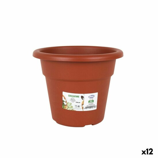 Bloempot Dem Greentime Rond Bruin &oslash; 18 x 14,6 cm (12 Stuks) 1