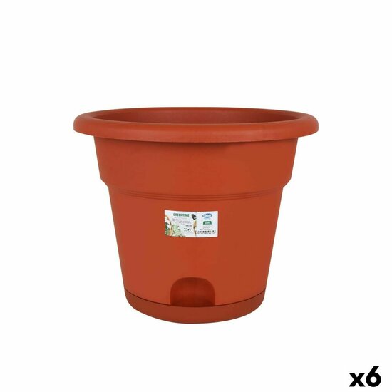 Bloempot met schaal Dem Greentime Bruin &oslash; 35 x 28,5 cm (6 Stuks) 1