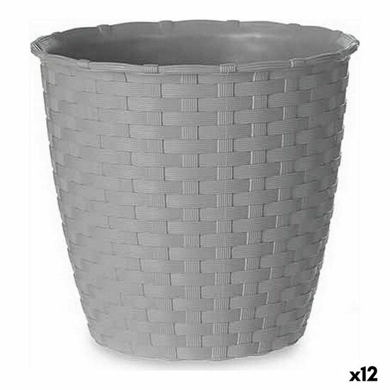 Bloempot Stefanplast Grijs Plastic 14 x 13 x 14 cm (12 Stuks) 1