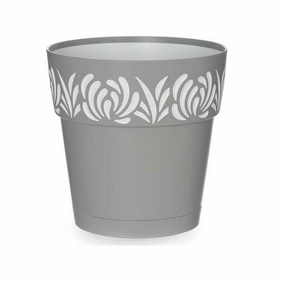 Zelfwaterende bloempot Stefanplast Gaia Grijs 15 x 15 x 15 cm Wit Plastic (12 Stuks) 3