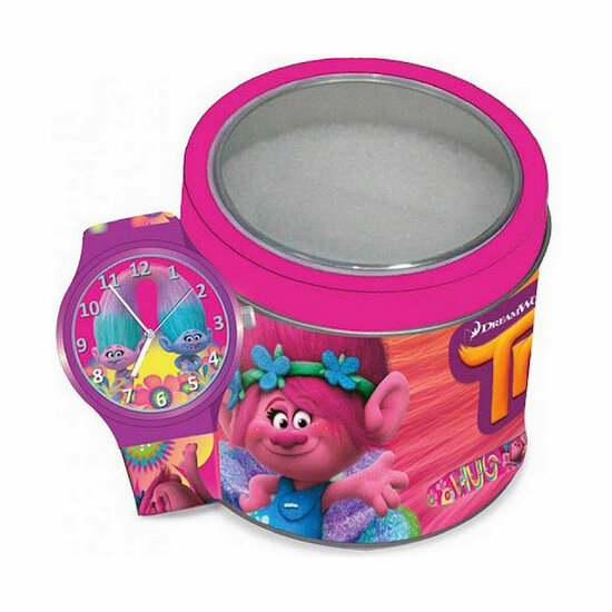 Cartoon TROLLS - TIN BOX (&Oslash; 33 mm) Kinder horloge 1